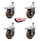 Service Caster 5 Inch High Temp Glass Filled Nylon 12mm Stem Caster Set with Total Lock Brake SCC-TSTTL20S514-GFNSHT-M1215-4 - alternate 1